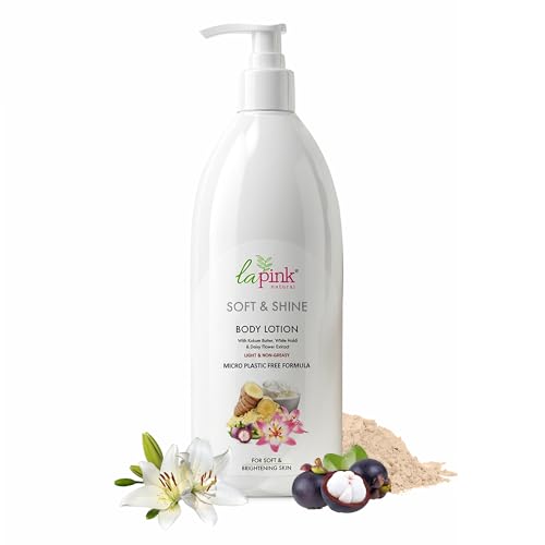 Image of La Pink Ideal Bright Body Lotion for Dry Skin | Enriched with Kokum Butter & Lily Flower Extract for Deep Moisture, Smooth & Radiant Skin Suitable for All Skin Types | 100% Microplastic Free Formula | 450ml