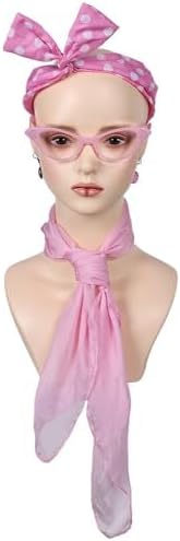 Women's 50s Ladys Pink Satin Jacket Jacket with Neck Scarfs Halloween Cosplay Costume - Image 6
