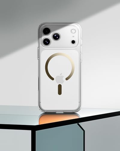 Image of Spigen Ultra Hybrid MagFit Back Cover Case Compatible with iPhone 17 Pro (TPU + Poly Carbonate | Clear Gold)