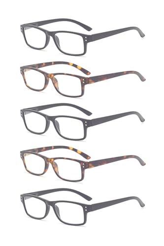 Autojouls 5-Pack Reading Glasses With Spring Hinge For Men & Women cover