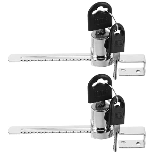 HOMSFOU Juego de 2 cerraduras de puerta corredera de vidrio con llaves para vitrinas, cerraduras seguras y estables para puertas de vidrio, congeladores y vitrinas, fácil de usar