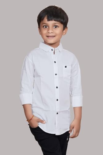 Image of Boys Solid Casual Shirt in Cotton Fabric