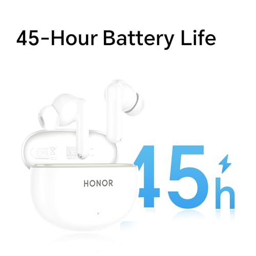Image of HONOR Earbuds X10 Lite Wireless Earbuds with ANC, 12.4mm Dynamic Driver, 45H Battery Life, AI Call Noise Reduction, IP54 Water Resistant Buds, Bluetooth 5.3, Smart Touch Controls - White