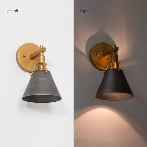 Image of classy leaves Wall Sconces, Modern Farmhouse Sconces Wall Lighting, Mid-Century Wall Sconce Light Fixture for Bathroom, Bedroom, Kitchen, Living Room, Brushed Antique Silver and Gold
