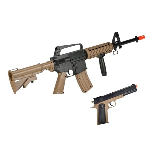 Colt Soft Air RIS Spring Airsoft Rifle and Pistol On-Duty Kit, Tan (180790)
