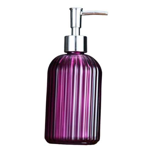 Flacon Distributeur de Savon 400 ML avec Pompe, Distributeur de Gel Douche, Distributeur de Lotion pour La Maison, Salle de Bain, Cuisine, Violet