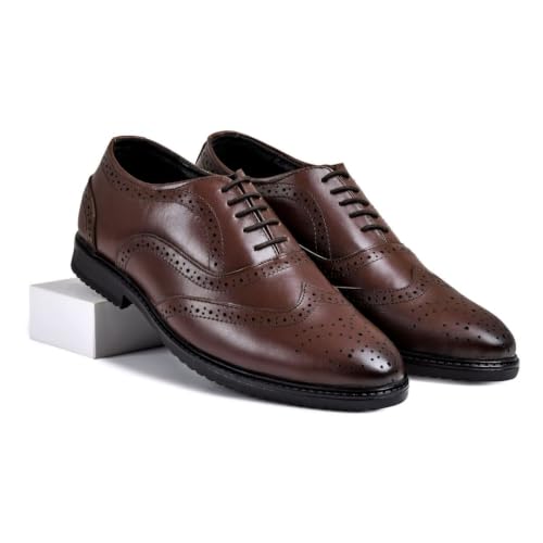 Image of Chardonnay Men's Brogue Leather Formal Shoes | Comfortable Cushioned Office Dress Shoes