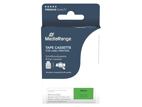Cassette TZ-751 MediaRange 24mm pour organiser le bureau et classer les dossiers