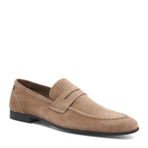 Bruno Magli - Men's Lastra Unlined Penny Loafer, Italian Suede Shoes (Sand Suede, 10.5 M)