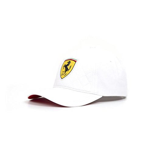 Polyester Ferrari SF FW Quilt cap 130181044-200, Mens cap with a Visor, White, One Size EU