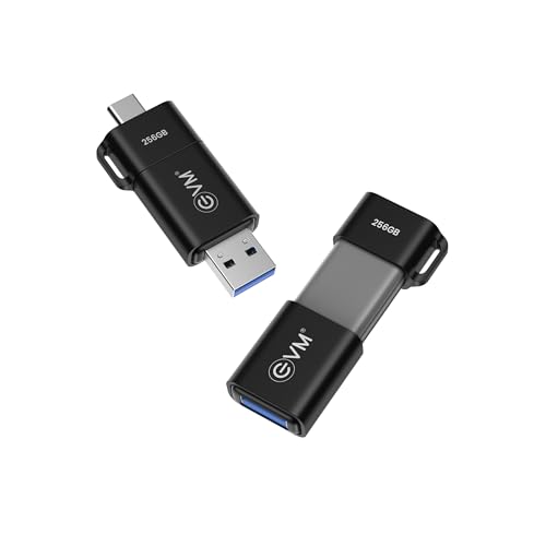 Image of EVM EnXO 256GB OTG Flash Drive USB 3.2 Gen 1 | Versatile Dual USB Type-C & Type-A Connectors | Rapid 120MB /s Read| Smartphone Laptop Tablet Smart TV | Plug & Play | 10 Years Warranty (ENXO /256GB)