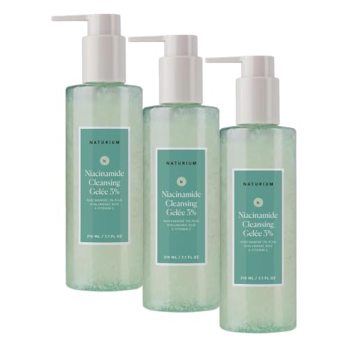 Image of Naturium Niacinamide Cleansing Gelee 3% Plus Hyaluronic Acid & Vitamin C, Gentle & Smoothing Face Wash, 7.1 oz (Pack of 3)