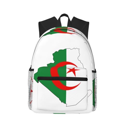 Sac à dos Algérie noir parfait pour les cours, le sport et les voyages quotidiens