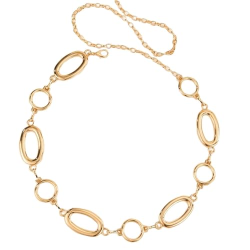 Fashionable Circular Metallic Waist Chain Belt For Women Seeking Unique And Elegant Accessories Formal Occasion Wear