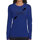 the Fan Tee Camiseta de Adulto de Manga Larga de Mujer Deportes Kayak Transportar para Lago, Mar y Río, Remo, Deportivos, Aventura, Adrenalina, Kanoa, Piragua 004 3XL