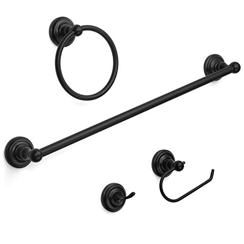 Designer Impressions Royal Series 4-Piece Black Bath Hardware Set