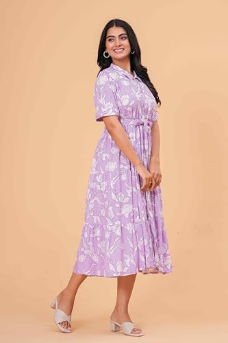 Image of Women's Stylish Floral Printed One-Piece Maxi Dress for Women - Elegant Long Dress