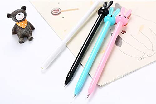 Miniatura 2 de 4pcs Conejito Gel Pen 0.020in Lindo Plumas Papelería Plumas Estudiante Lindo Negro Firma Gel Pluma Escuela Oficina Suministros Escribir Herramientas