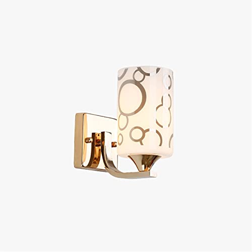 Aplique de Pared Europeo lámpara de Pared con Pantalla de Vidrio transmisiva de luz led de Hierro Forjado - Dormitorio, Sala de Estar, Pasillo, callejón, Personalidad, Escalera, Apliques de Pared,
