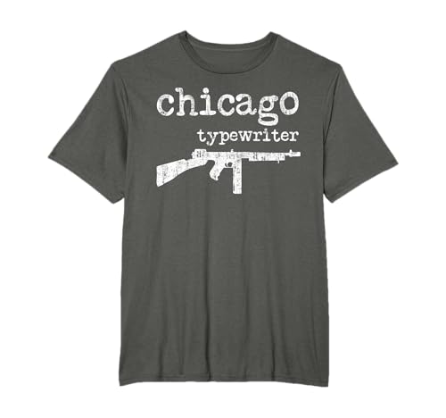Chicago Typewriter Thompson Submachine Gun 1920s Gangster T-Shirt