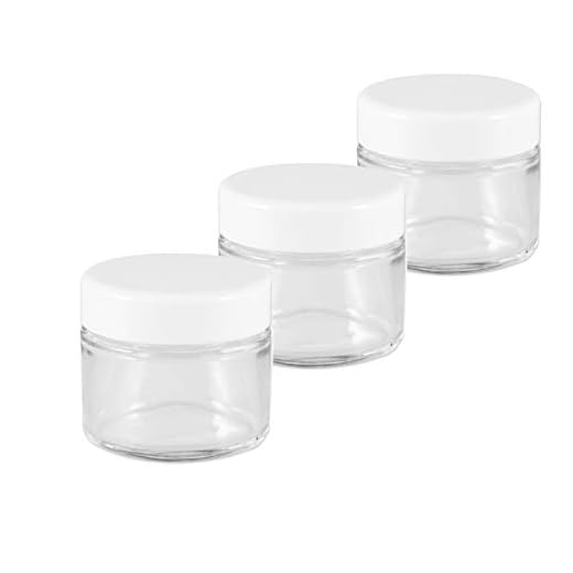 NKLaus set med 3 glasburkar 50 mm lock vit för rökelse förvaringsburk 3303