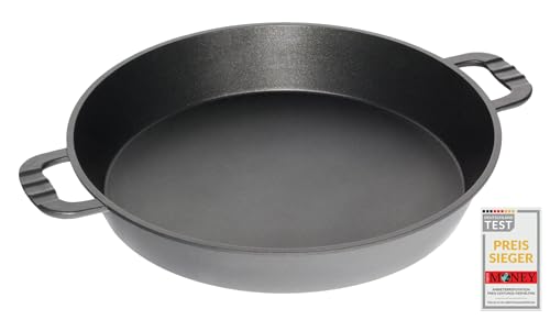 AMT Gastroguss 'Klaus grillt Großraum - Grillpfanne für Garten und Grill, Ø 50 cm, 7 cm hoch, Aluguss mit Lotan® Antihaft-Veredelung, Ausführung ungeteilt ohne Steg, AMZN-KG-750