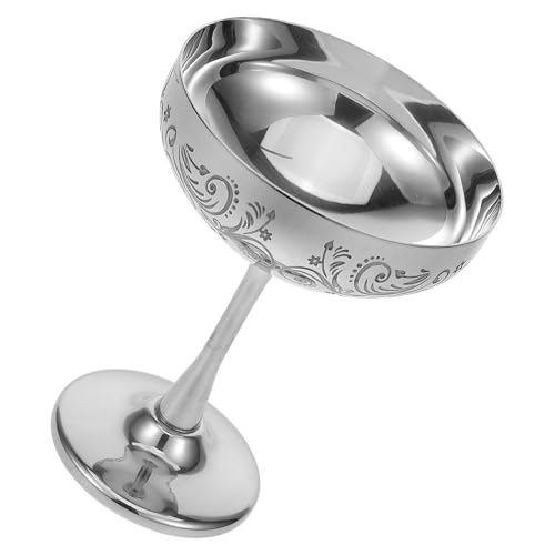 DEARMAMY Bol para Postre de Acero Inoxidable Diseño Grabado Copa para Helado y Fruta Reutilizable Adecuado para Fiestas Bares y Restaurantes Capacidad Mediana