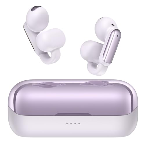 Open AC601 Bluetooth Earbuds - Comfortable Clip-On Wireless Earbuds with Bluetooth 5.4, 32H Playtime Earbuds with ENC Clear Talk, IPX5 Waterproof & Touch Control for Any Occasion .Purple