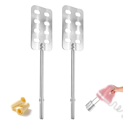 Tinoaly 2pcs Hand Mixer Butter Churner Replacement Kit, Stainless Steel Butter Maker Churn Homemade Butter Making Supplies Compatible with KHM3 KHM5 KHM6 KHM7 KHM9 KHMB7 Attachments Accessories