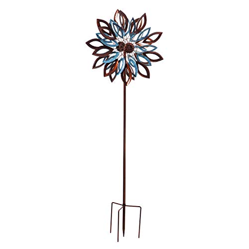 Evergreen Garden Beautiful Summer Copper And Verdigris Leaves Wind Spinner - 24 X 75 X 11 Inches Fade And Weather Resistant Outdoor Decoration For Homes, Yards And Gardens #TOP7