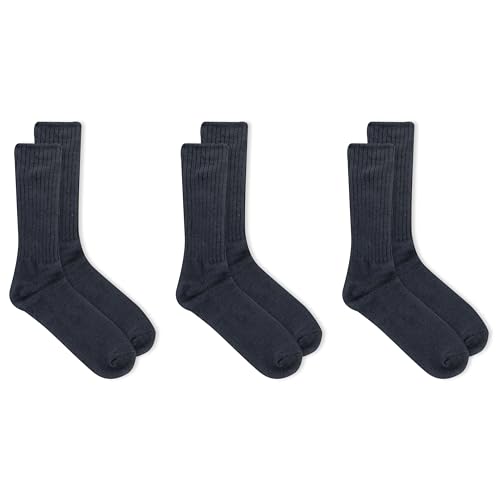 Chaps Men's Cotton Rayon Dress Crew Socks-3 Pair Pack-Assorted Solid Color, Black True Rib, Shoe Size: 6-12 1/2 - Thumbnail 5