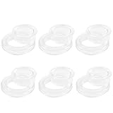 6 sombrillas de plástico, cubierta de anillo de ojal, sombrilla de mesa de comedor de verano de plástico, cubierta de vidrio engrosado, fácil de instalar y duradero