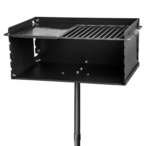 25x17x11 Inch Heavy Duty Steel Park-Style Charcoal Grill Outdoor BBQ Grill for BBQ Camping Backyard
