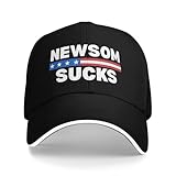 Viysuol Fuck Newsom Hat Gavin Newsom Sucks Anti Newsom Baseball Cap Men Trucker Hat Women Black