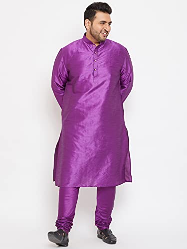 Image of VASTRAMAY Men's Silk Blend Solid Regular Kurta Pyjama Set