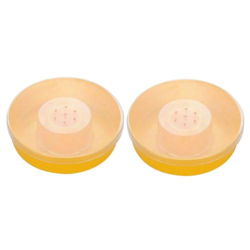 Abreuvoir pour abeilles facile à nettoyer avec 2 bols ronds en plastique jaune pour apiculture