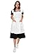 LilMents Retro Adjustable Ruffle Apron with Pockets, Small to Plus Size Ladies (White)