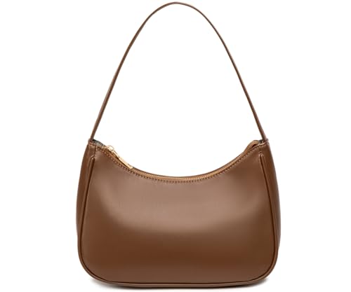 CYHTWSDJ Shoulder Bags for Women, Cute Hobo Tote Handbag Mini Clutch Purse with Zipper Closure (Chocolate)