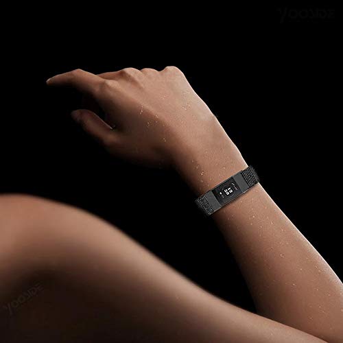 YOOSIDE Nylon Band for Fitbit Charge 3/Charge 4, NOTA Woven Nylon Band with Metal Stainless Steel Ring Wristband Strap for Fitbit Charge 4/4 SE(Black) - image 7