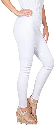 2LUV Women's Stretchy 5 Pocket Skinny Jeans White 132