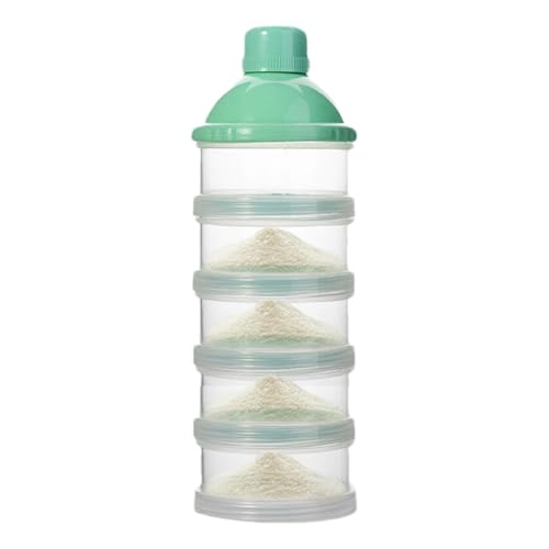 Dispensador de viajero, donante de leche en polvo | Dispensador de fórmula portátil, 5 capas de organizador de leche apilable y apilable para bocadillos de muesli de arroz