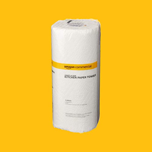 AmazonCommercial Adapt-a-Size Kitchen Paper Towels, 140 Towels per Roll, 12 Rolls