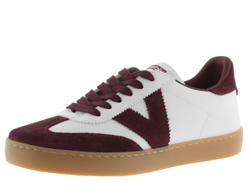 victoria Zapatillas Unisex Berlín Ciclista Efecto Piel & Piezas Serraje & Suela Caramelo 1126207 para Adulto Burdeos 38