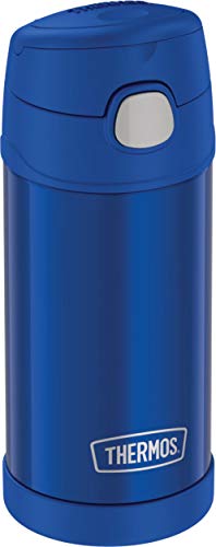 Thermos Blue Funtainer 12 Ounce Bottle & Replacement Straws For 12 Ounce Funtainer Bottle, Clear #TOP1