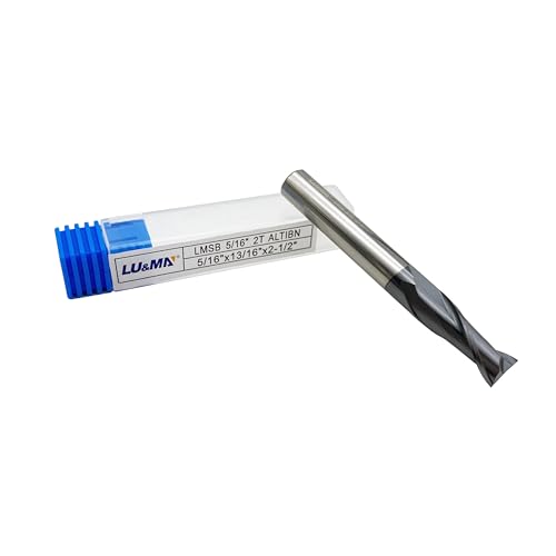 Image of Carbide Square End Mill - 2 Flute - 5 /16 inch-2T (5 Piece, 5 /16 inch) - for Milling Alloy Steels, Hardened Steel, Metal & More - Mill Bits Sets for DIYers & Professionals by LU&MN