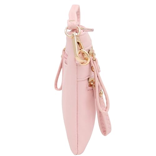 Image of FashionPuzzle Multi Zipper Pocket Small Wristlet Crossbody Bag