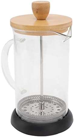 Rengue Glass French Press Stainless Steel Coffee Maker with Accent Filter for Home Office Camping (600ML Cover)