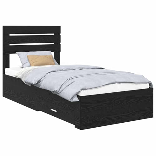 Tidyard Letto Moderno con cassetti, Struttura in Legno Multistrato con testiera, Design Minimalista, Spazio di stoccaggio Integrato, Perfetto per camere da Letto contemporanee