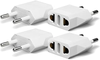 Oliveria 4 adaptery podróżne, adapter US na UE, wtyczka adaptera USA Niemcy, wtyczka podróżna US na UE, adapter USA, adapter gniazdka, wtyczka UE do urządzeń z USA, kolor biały