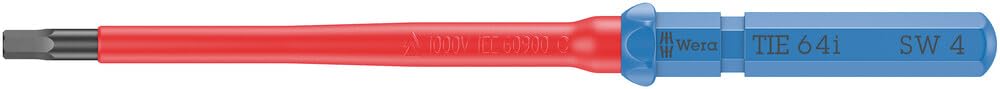 Wera Hex Insulated Screwdriver, 4 mm Tip, VDE/1000V, 157 mm Overall